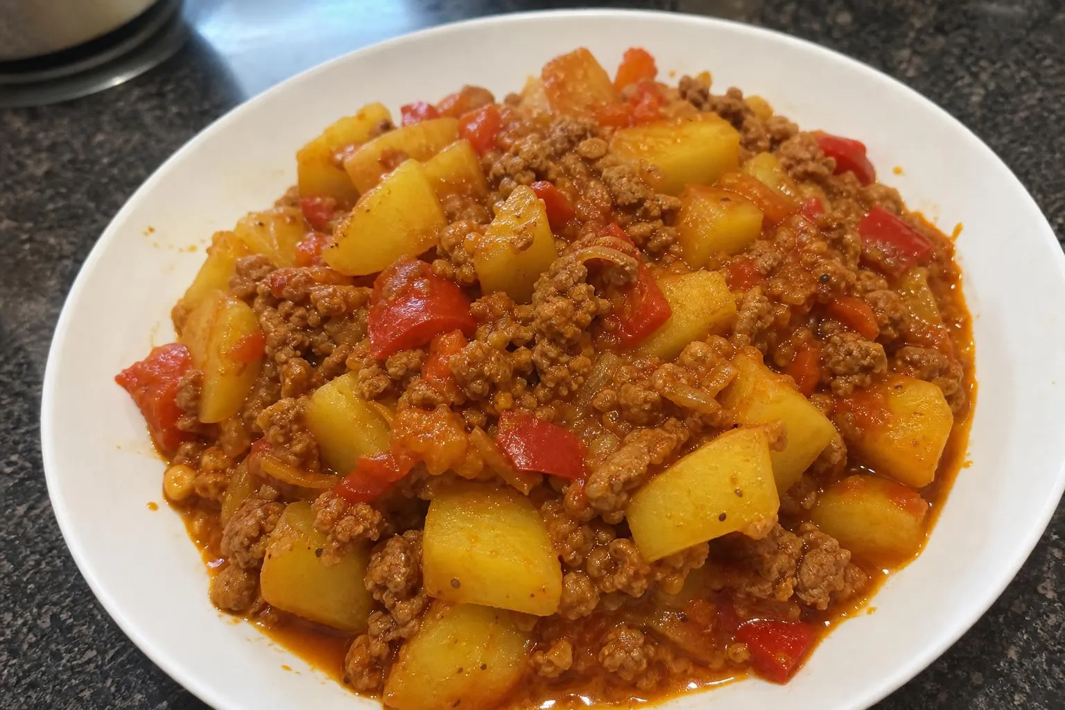 Рагу с картофелем и мясным фаршем