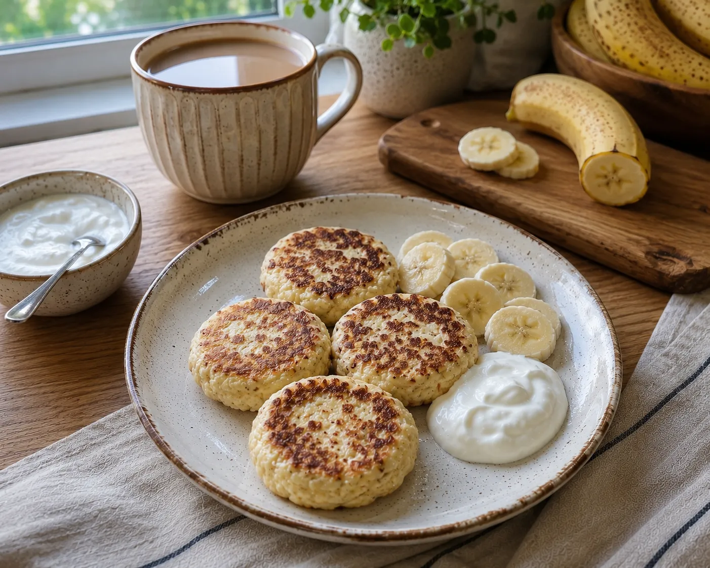 Банановые сырники без сахара